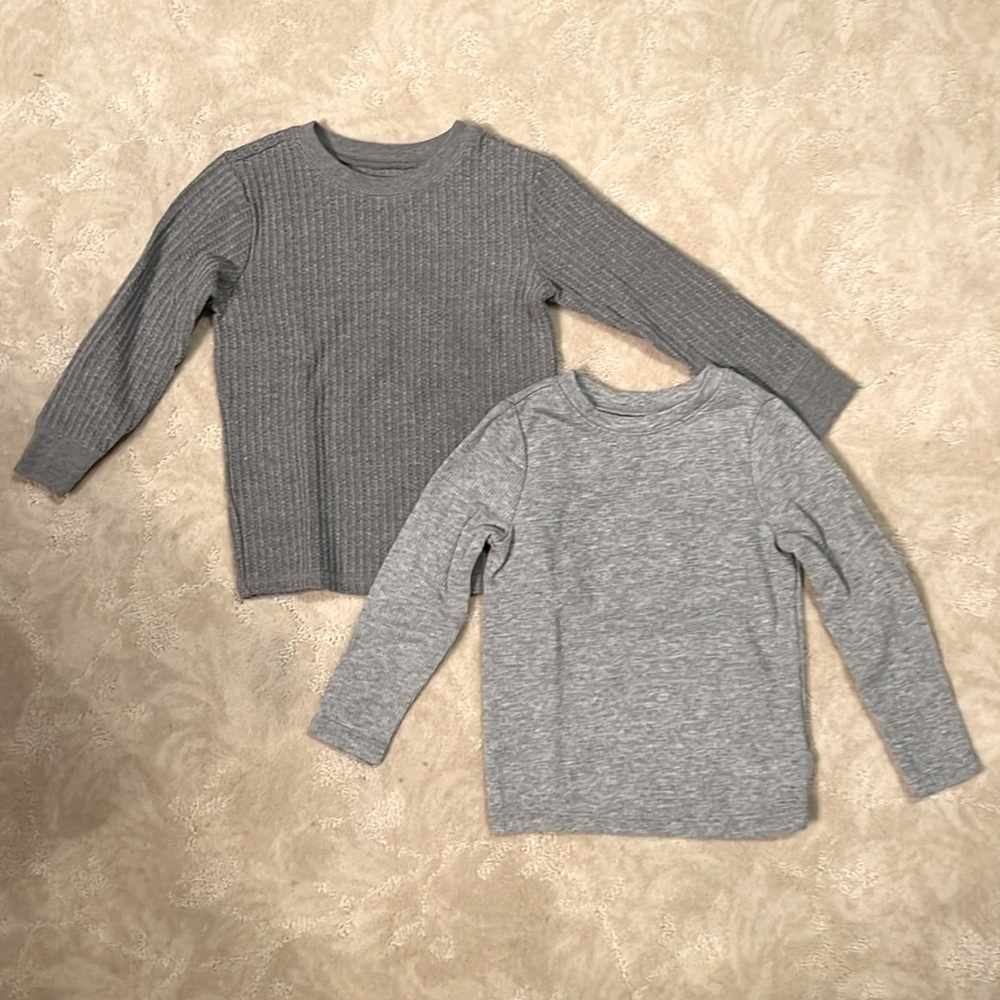 3T Waffle 🧇 Gray Long Sleeve Tshirt Bundle: Great Condition